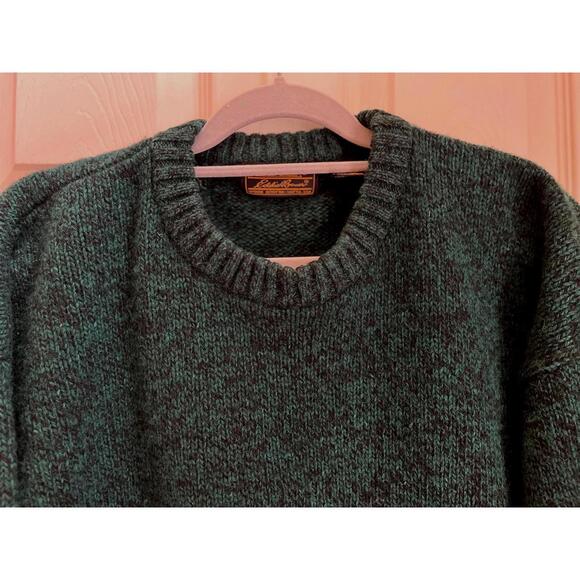 Vintage Eddie Bauer Dark Green Wool Sweater Size XLT - Picture 2 of 9
